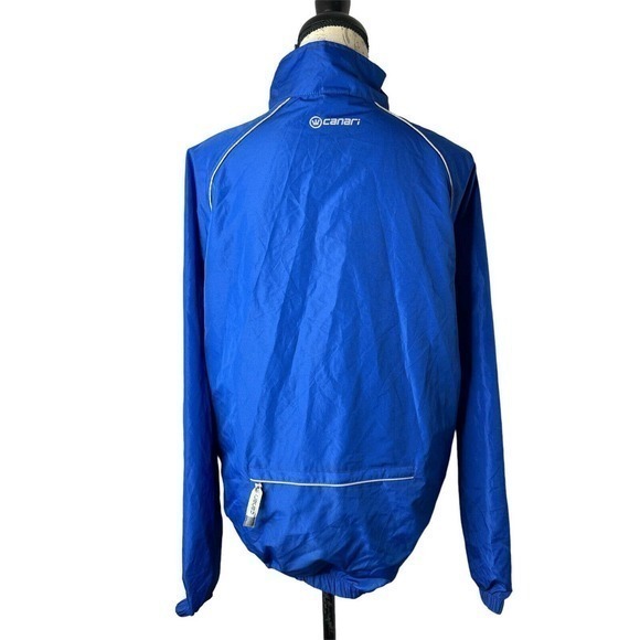Canari Long Sleeve Full Zip Cycling Jacket Men's M Blue Zipper Back - Picture 3 of 7